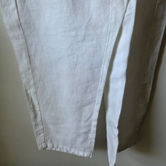 EUC LIKE NEW J JILL LOVE LINEN WHITE 100% LINEN MINIMALIST CROP WIDE LEG PANTS S - Picture 9 of 16